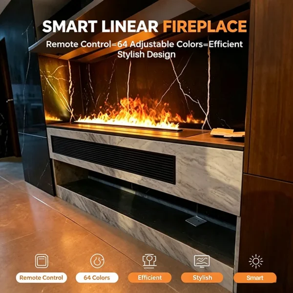Style Ultrasonic Atomizing Fireplace, 100-350 W, Metal - view 2