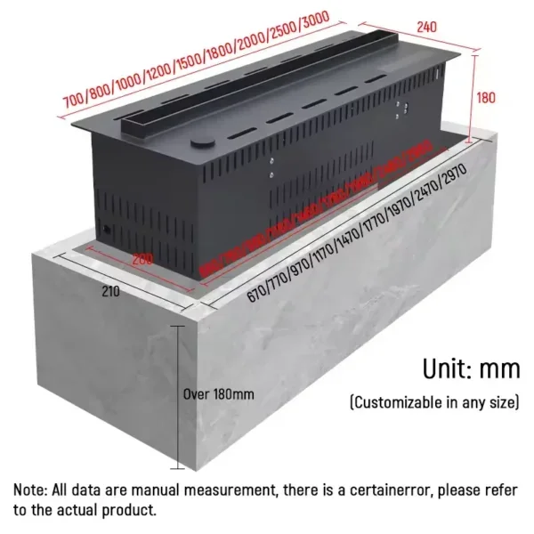 Style Ultrasonic Atomizing Fireplace, 100-350 W, Metal - view 4