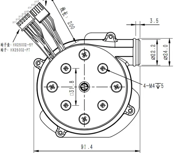Suction Medical Air Blower, Brushless, 80mm, 8.5kpa, 24v - view 4