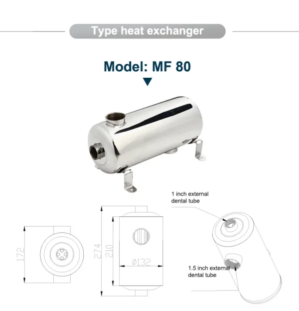 Swimming Pool Heat Pump, 40kW, 304, Stainless, Steel - view 5