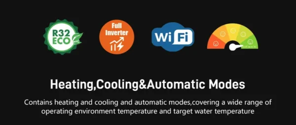 Swimming Pool Heat Pump, 7kw, 35kw, R32, Inverter - view 4
