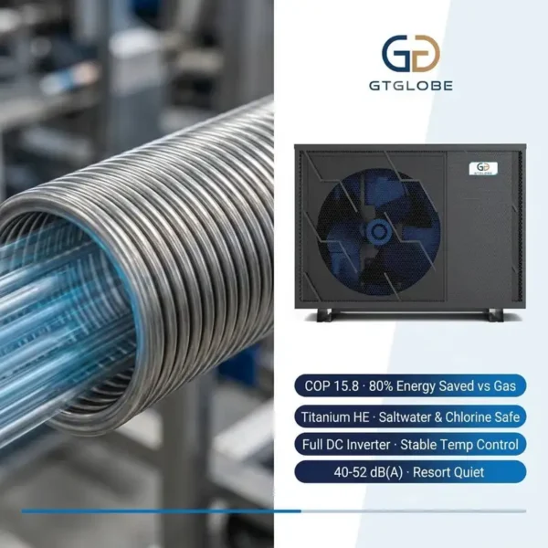Swimming Pool Heat Pump, R32, 9kW, Inverter, GTGLOBE - view 3