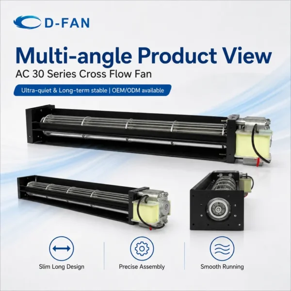Tangential Fan, 120v, 220v, Aluminum, 12v - view 2