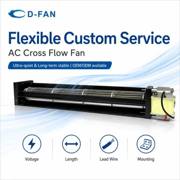 Tangential Fan, 120v, 220v, Aluminum, 12v - view 4