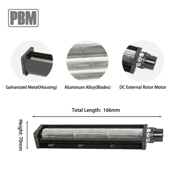 Tangential Fan, 24V, 30mm, Aluminum - view 3