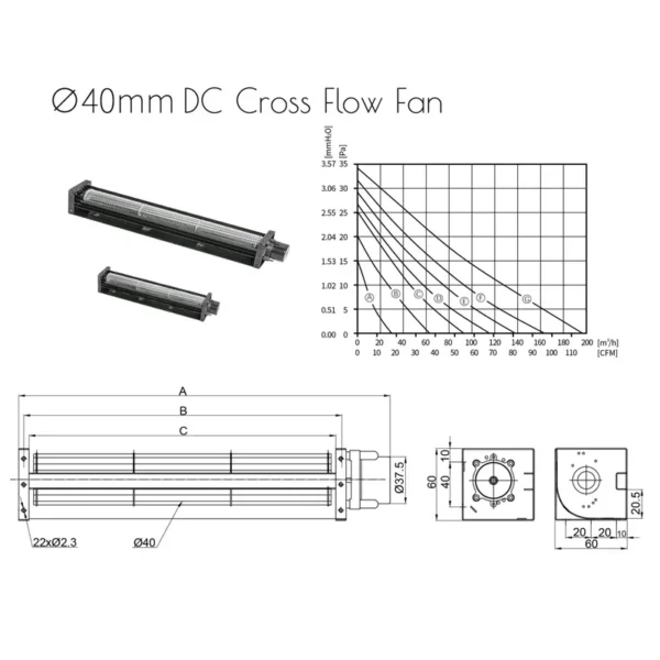 Tangential Fan, 24V, 40mm - view 2