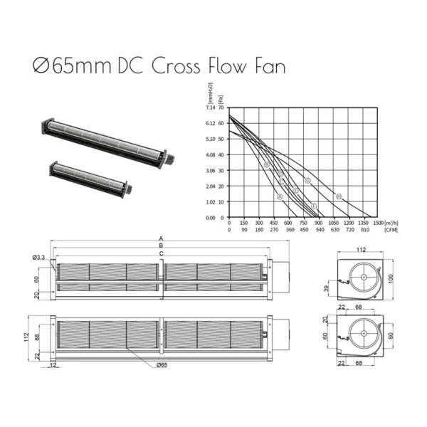 Tangential Fan, 24V, 65MM, Aluminum - view 4