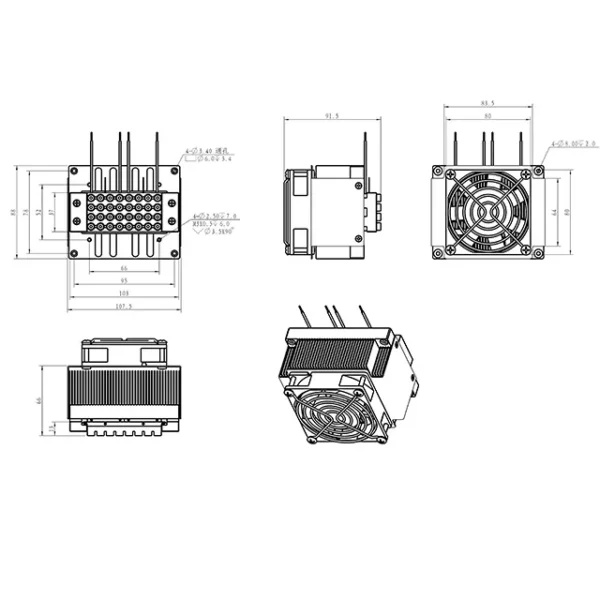 Thermoelectric Cooler Assembly, Peltier Heat Exchanger, Air & Water - view 3