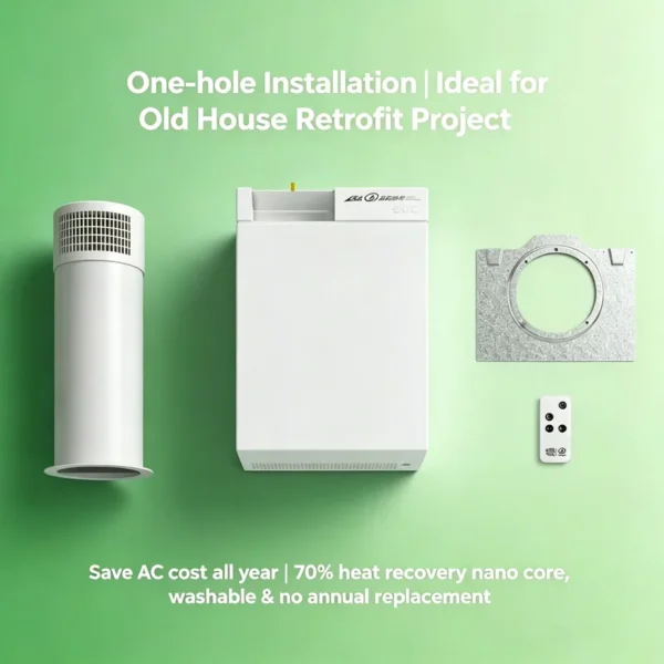 Through-wall Air Ventilation Unit, ERV, ABS Plastic, FF100PRO - view 2