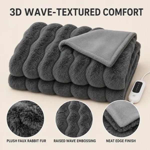 Timer Electric Blanket, 12H, AC220V, UK Plug - view 2