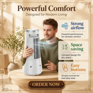 Tower Fan, 12", LED