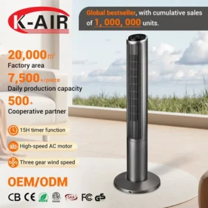 Tower Pedestal Fans, 50dB, Plastic