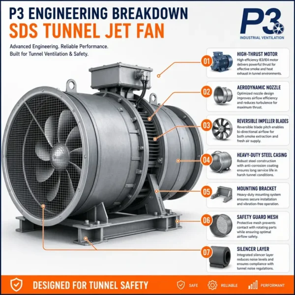 Tunnel Jet Axial Fan, SDS, 380, Carbon Steel - view 3