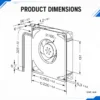 Turbine Blower, 48V, 0.40A, 19W, 5V - view 3