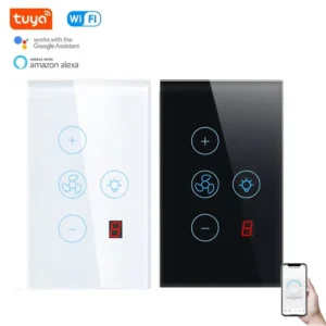 Tuya Wifi Five-speed Fan, APP, AC100V-240V 50, Tempered Glass