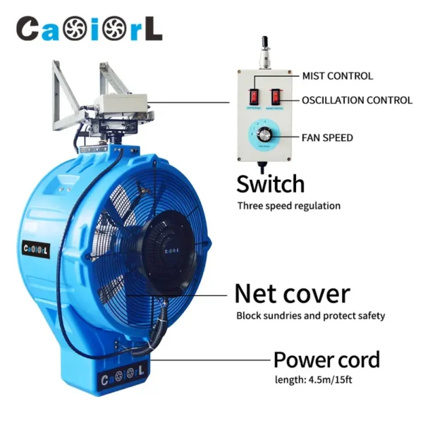 Upgraded Wall Misting Fan, 3000, WMF260660 - view 5