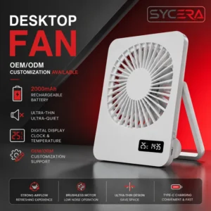 Usb Desk Fan, Portable, 2000mAh