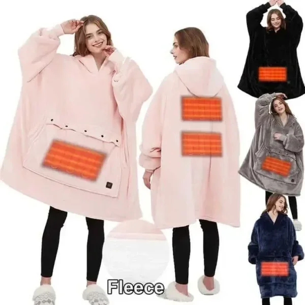 Usb Heating Hoodie Blanket, Flannel, JL02