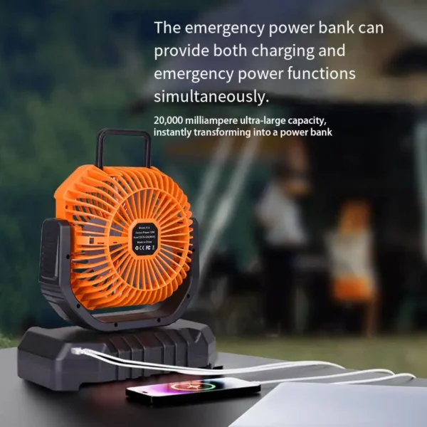 USB Rechargeable Misting Fan Air Cooler with Remote Control 3-Hole Spray Brushless Motor f - view 2