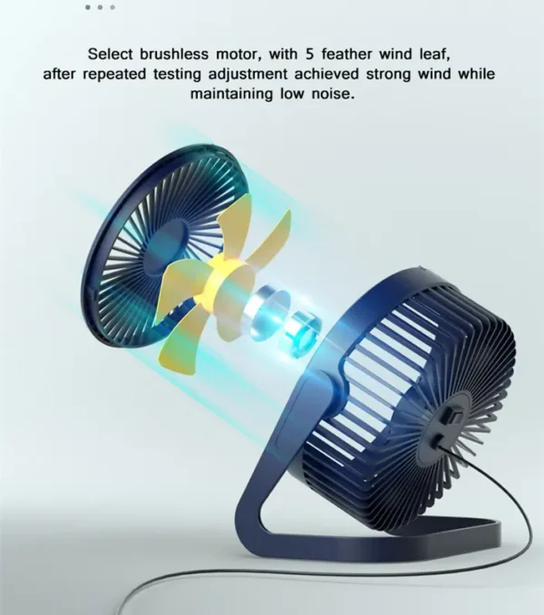 Usb Small Fan, USB+ Battery, Plastic - view 3
