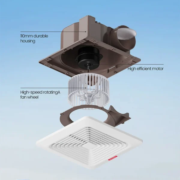 Use Air Ventilation Fan, ABS, Ceiling - view 3