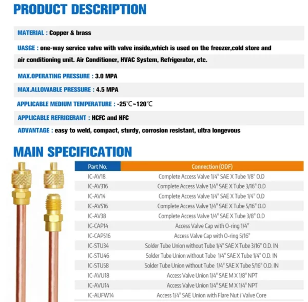 Valve, R410a, 1/4", 5/16'', Copper - view 4
