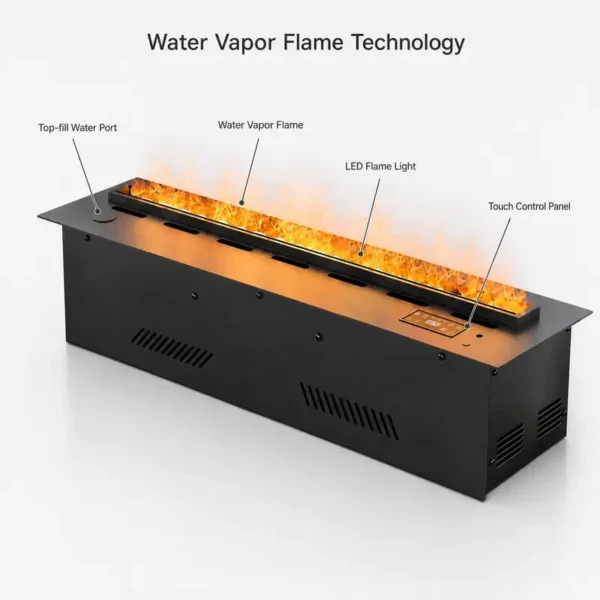 Vapor Steam Water Fireplace, LED, 100 -1500w, Metal - view 4