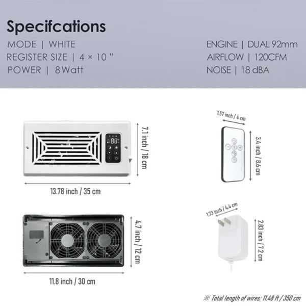 Vent Blower, 4x10, Electric, Plastic - view 6