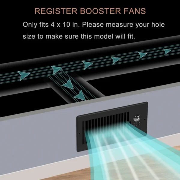 Vent Register Booster Fan, Plastic + Metal - view 5