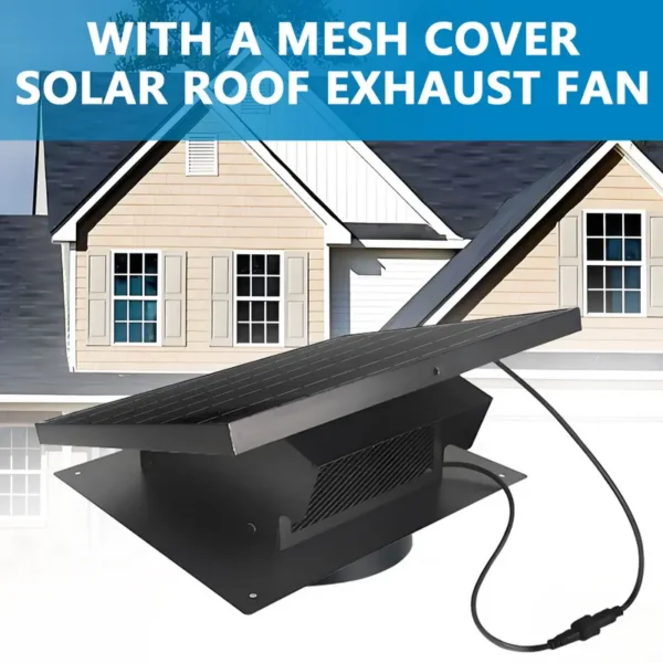 Ventilation Attic Exhaust Fan, Solar, Roof, 25W, 12V - view 2