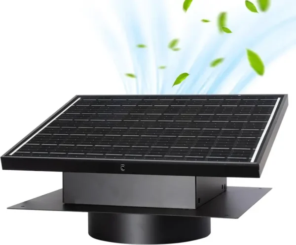 Ventilation Attic Exhaust Fan, Solar, Roof, 25W, 12V - view 4