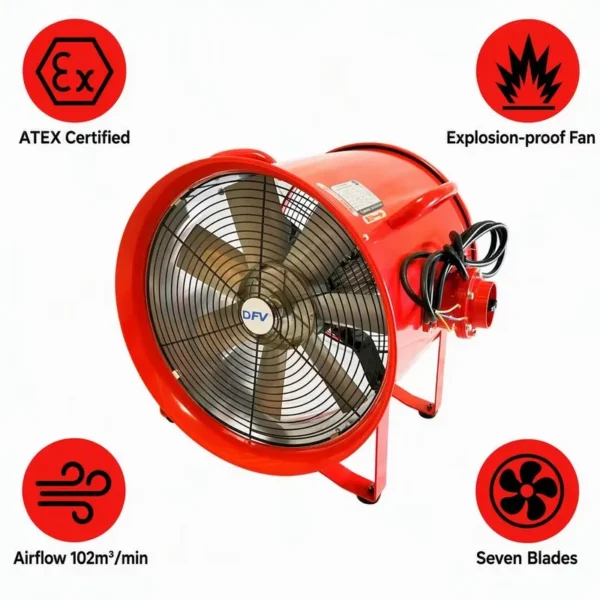 Ventilation Exhaust Axial Blower, 110V, 60Hz, 8inch
