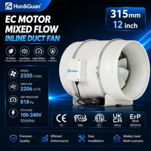 Ventilation Fan, 315mm, 100-240V, Inline