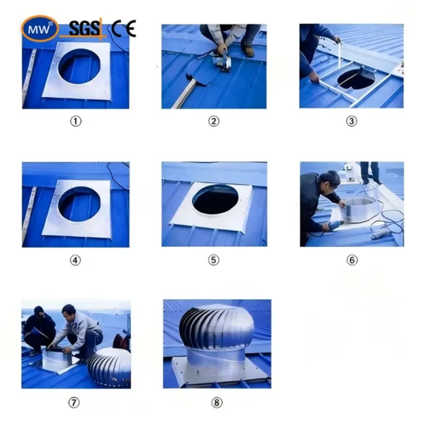 Ventilation Fan, 360mm, Stainless, Steel, Roof - view 2