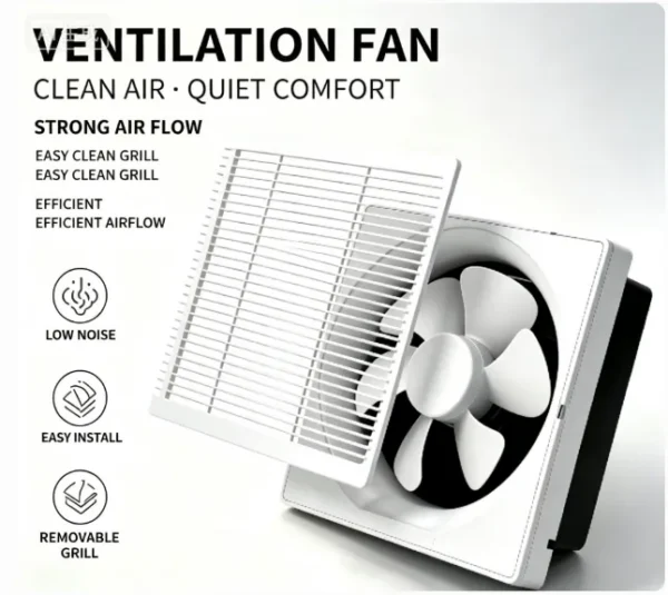 Ventilation Fan, A.C. Source, Plastic - view 2