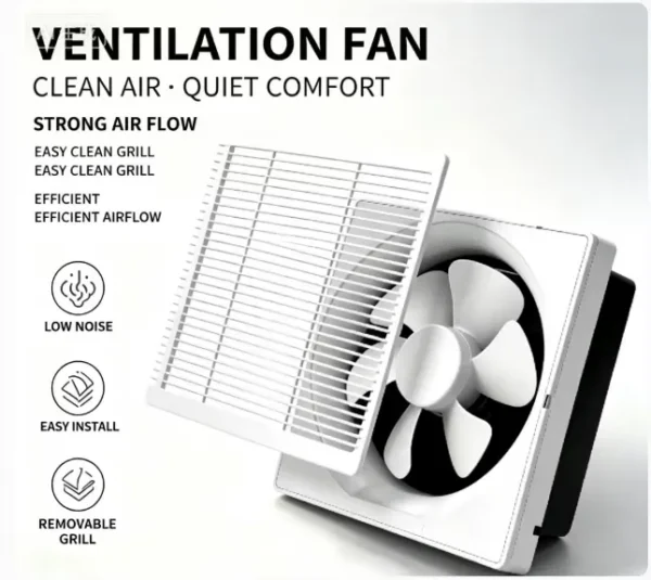 Ventilation Fan, A.C. Source, Plastic - view 3