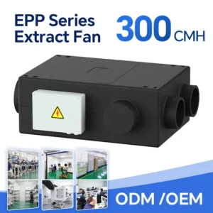 Ventilation Fan, EPP, Wall, 220-240V, 150 W, 300 CMH, EC Motor
