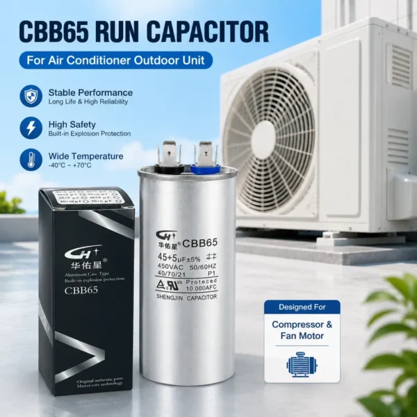 Ventilation Fan Parts, HUAYOUXING, CBB65, 45+5uF, 370-630VAC - view 2