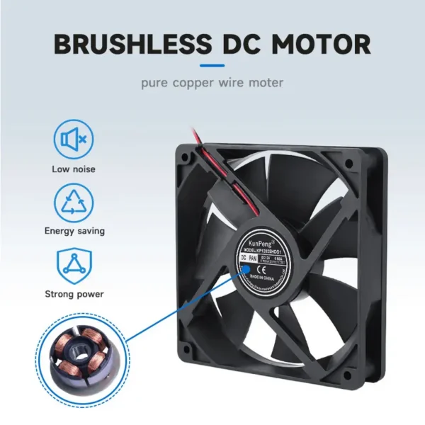 Ventolation Brushless Motor, 12025, 120*120*25mm, 120mm, 5V - view 4
