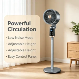 Vertical Air Circulation Fan, 50W(0.07hp), ABS Plastic