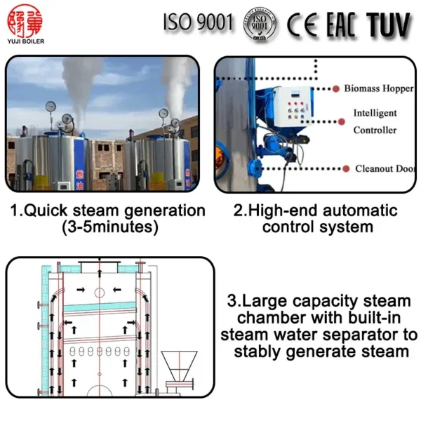 Vertical Steam Boiler, YUJI, LSG, 100-1000kg/h - view 3