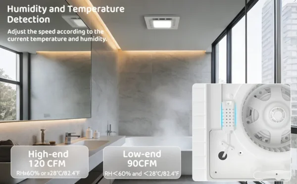 Vnttsmt Bathroom Exhaust Fan, 8.57inch, 100, CFM/1.0, 4" - view 4