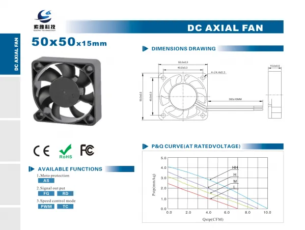 Volt Cooling Fan, BLDC, Brushless, 50X50X10MM, 5010 - view 4