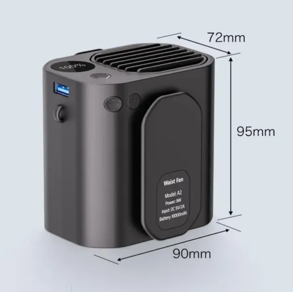 Waist Usb Fan, Plastic, Portable - view 6
