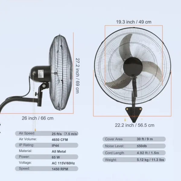 Wall Fan, 3-Speed, D0100HPFRT7 - view 4