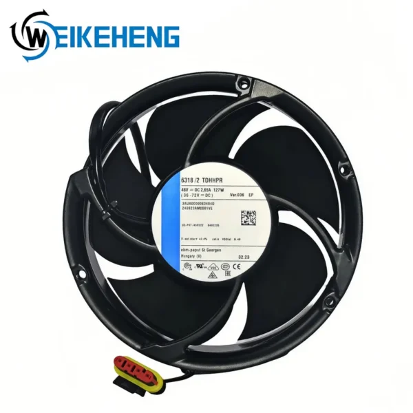Wall Fan, 6318/2TDHHPR, 48V, 127W, Axial - view 4