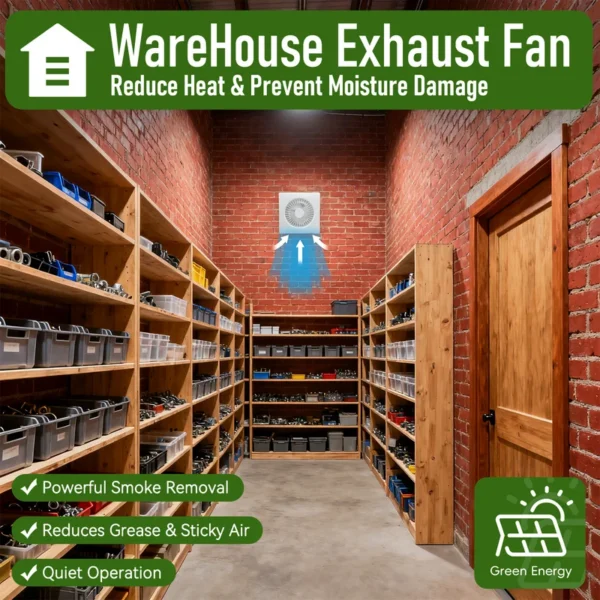 Wall-mounted Axial Exhaust Fan, Waterproof, Brushless, Solar - view 5