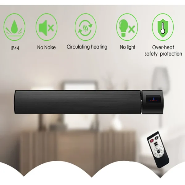 Wall-mounted Electric Heater, 2400W, 2400 W, Metal - view 3