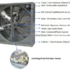 Wall Mounted Exhaust Fan, 50in, 44000CBM - view 6