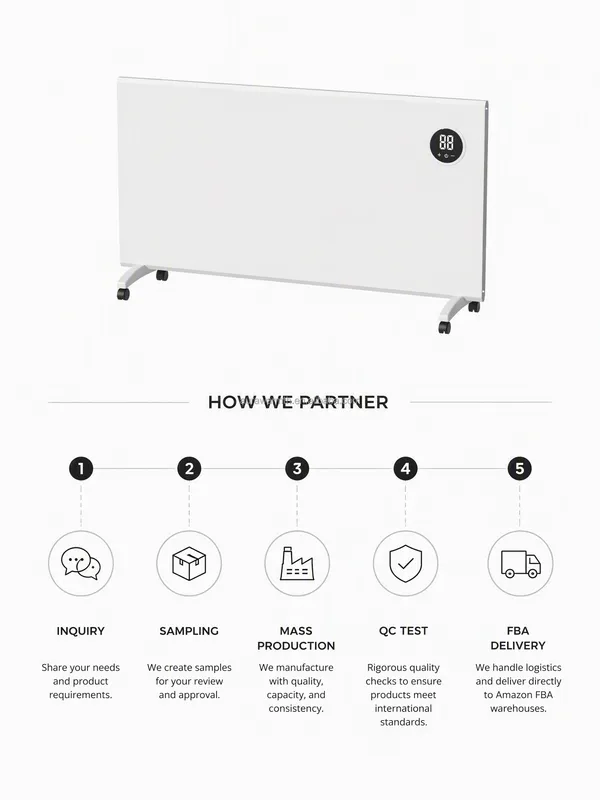 Wall-mounted Freestanding Room Heater, 600 W, Metal - view 2